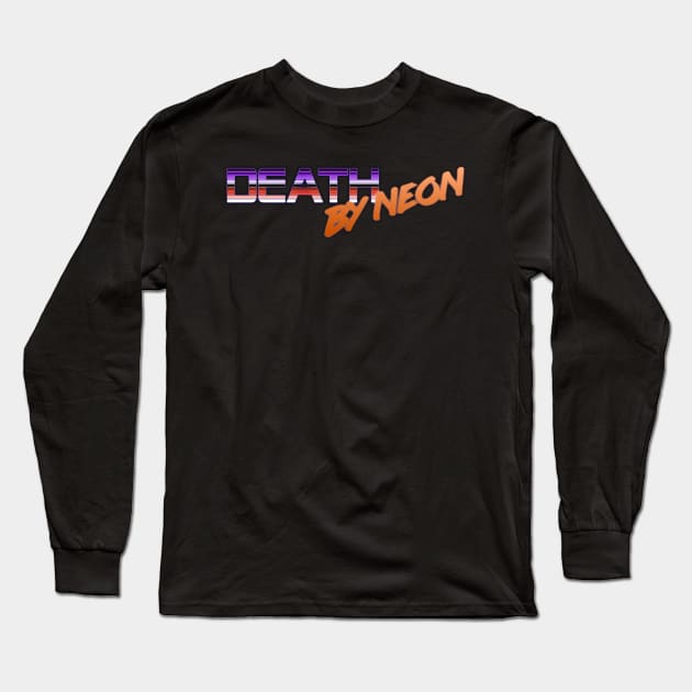 Death By Neon Logo Design - Official Product Color 2 - cinematic synthwave / horror / berlin school / retrowave / dreamwave t-shirt Long Sleeve T-Shirt by DeathByNeonOfficial